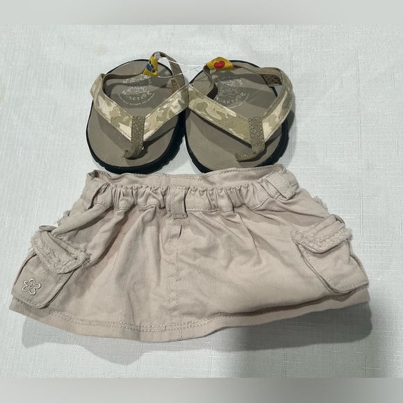 Build A Bear cargo style skirt and Camouflage sandals - Picture 2 of 2